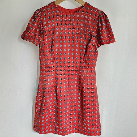 House of Harlow 1960 x Revolve Satin Red Geo Tile Delphine Mini Dress - Picture 5 of 16